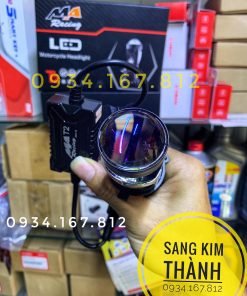 Đèn Pha Led Bi Mini T2 Chân H4 MA Racing Kính Tím Đời Mới