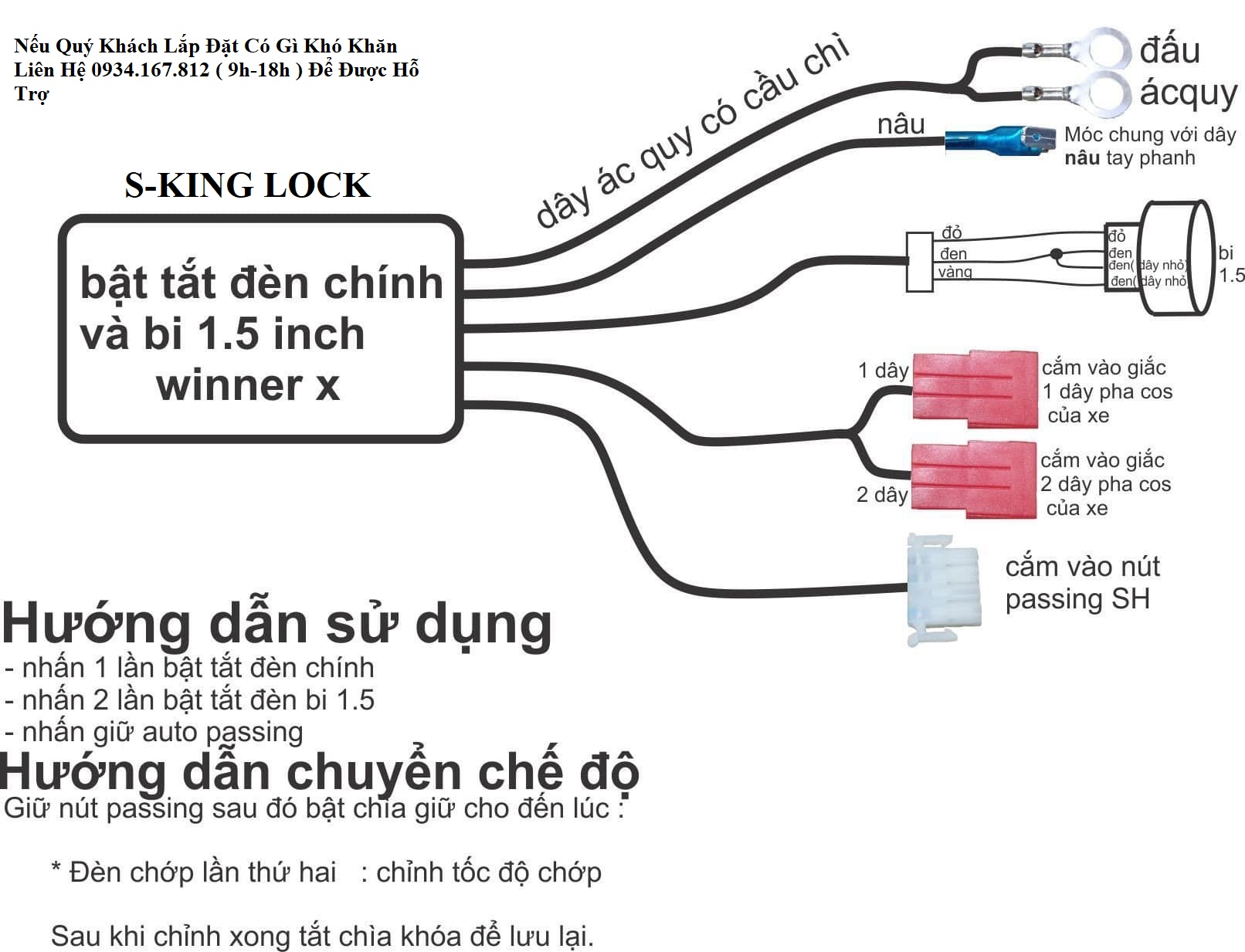 Cách Lắp Tắt Đèn Winner X Và Đèn Trợ Sáng Bi Cầu 1.5 inch