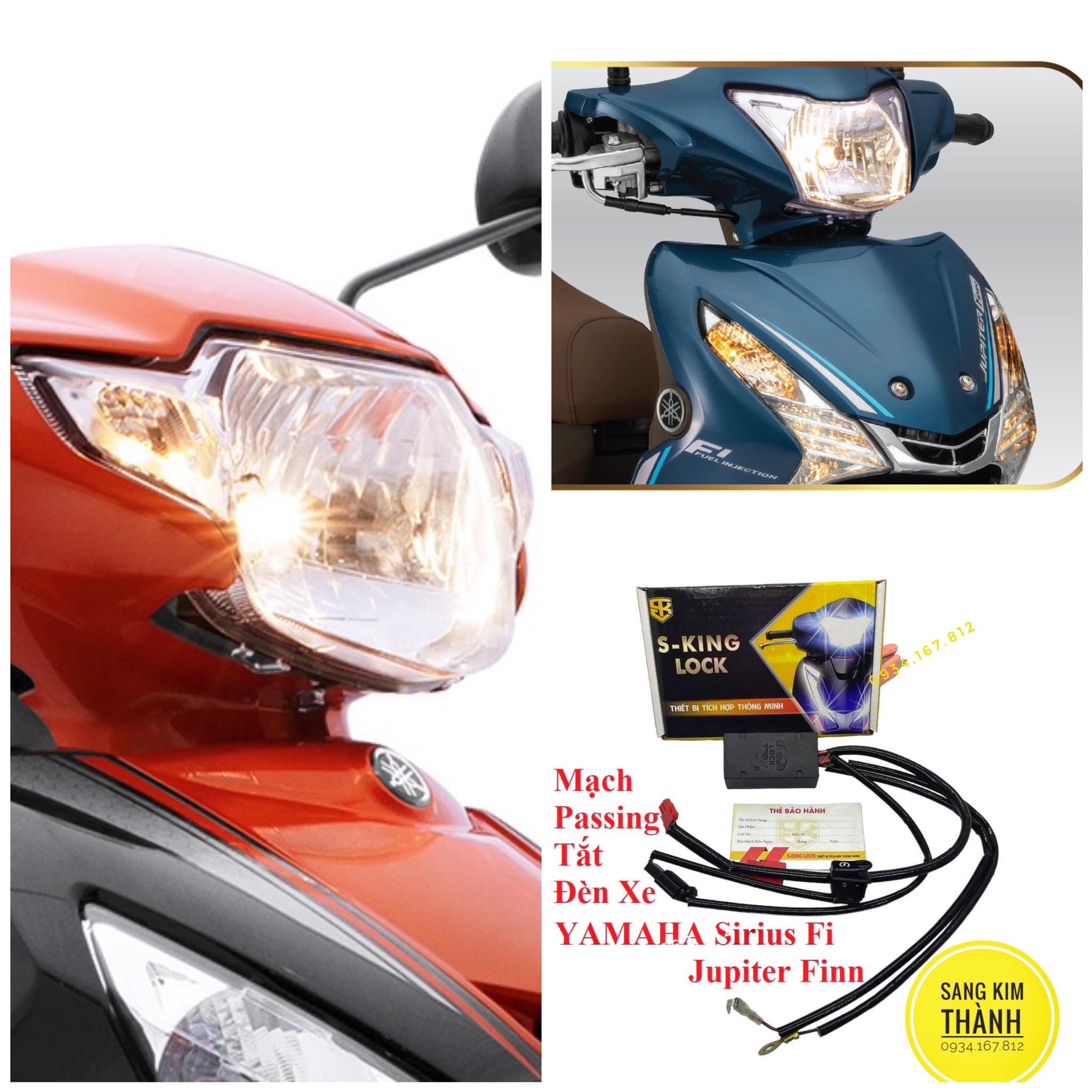 Địa Chỉ Lắp Gắn công tắc Passing tắt đèn xe Yamaha Jupiter Finn và Sirius Fi