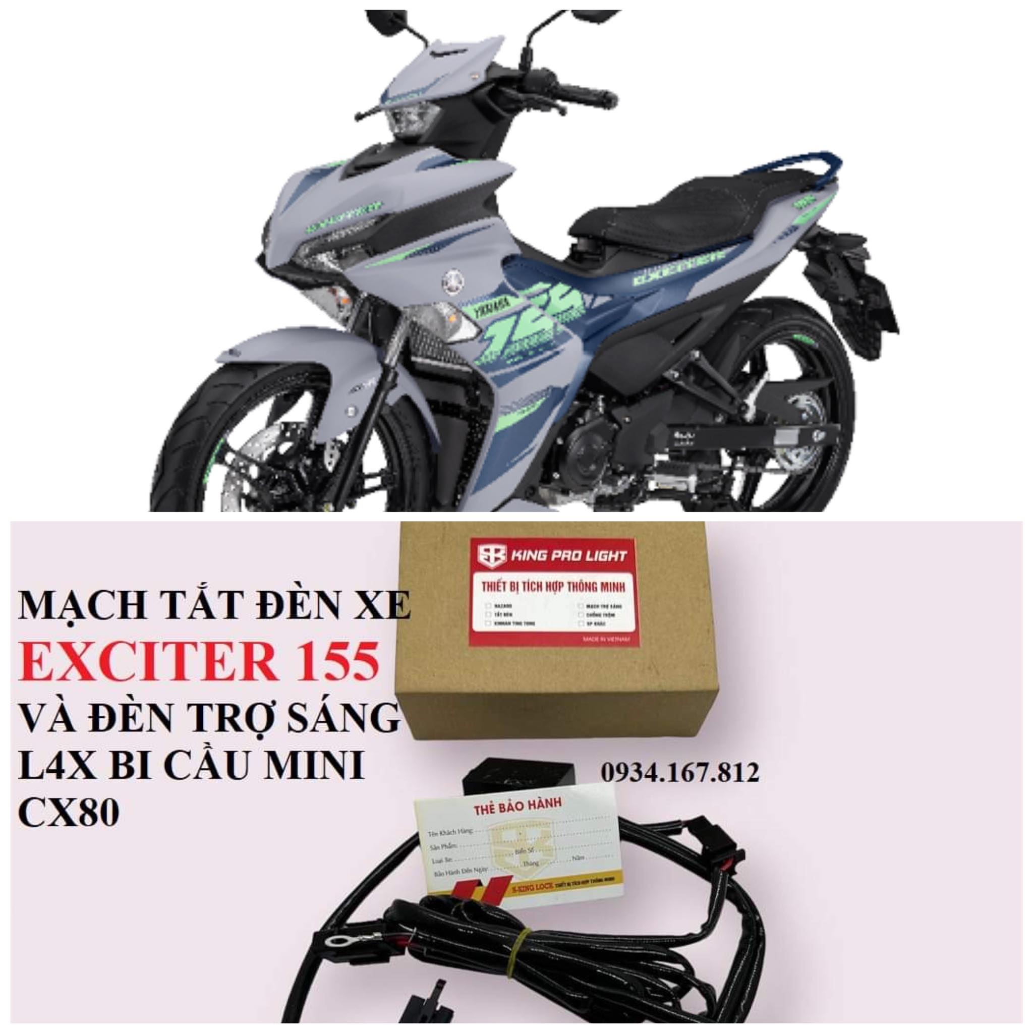 Lắp Tắt Đèn Xe Exciter 155 2024 2025 và Đèn Trợ Sáng L4x Bi Mini