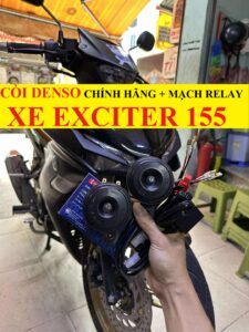Combo Còi Denso + Mạch Relay Full Giắc Cắm Cho Xe Exciter 155 | Âm To, Gắn Nhanh, Không Sụt Áp